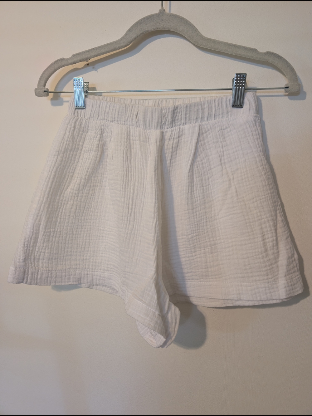 High-Waist White Gauze Women’s Shorts